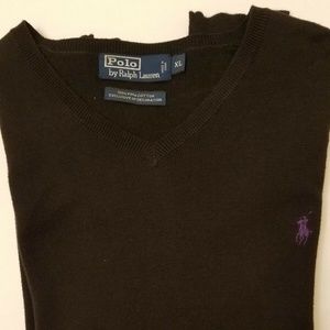 Polo Ralph Lauren Vneck Pullover XL Black pima